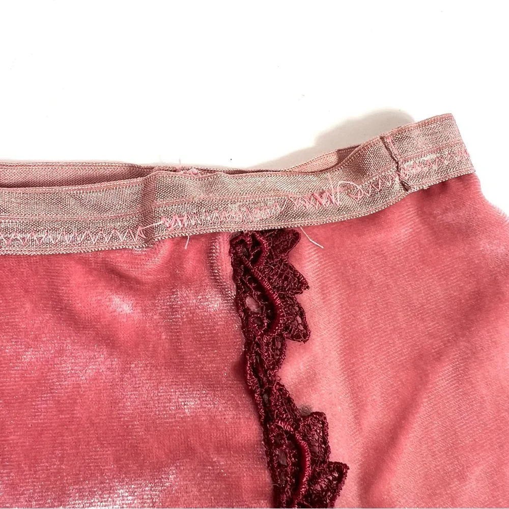 Unique K.S. Garner Velvet Bloomers Pink Velvet Red Trim - Picture 5 of 15